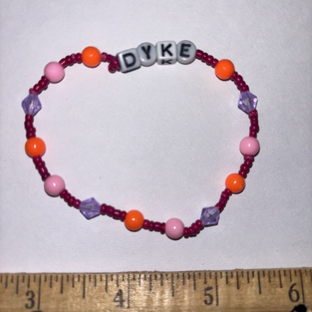 Multicolor “D*Ke” Bracelet Adult Humor Beaded Handmade Naughty Accessories